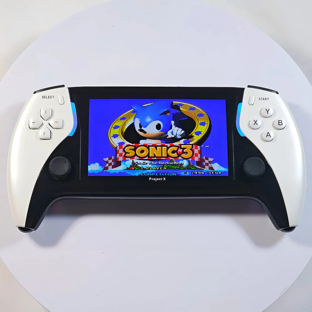 Handheld Gaming Console - Black and White | Plug & Play | Accesories & Content